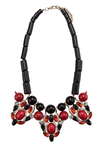 Chunky Bead Necklace With Crystal Pendant,esprit台北門市 飾品配件, 項鍊