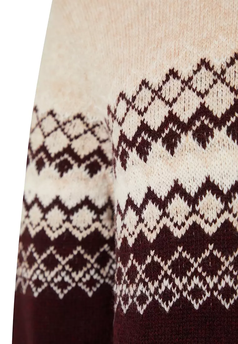 Slim Fit Printed Knitwear Sweater