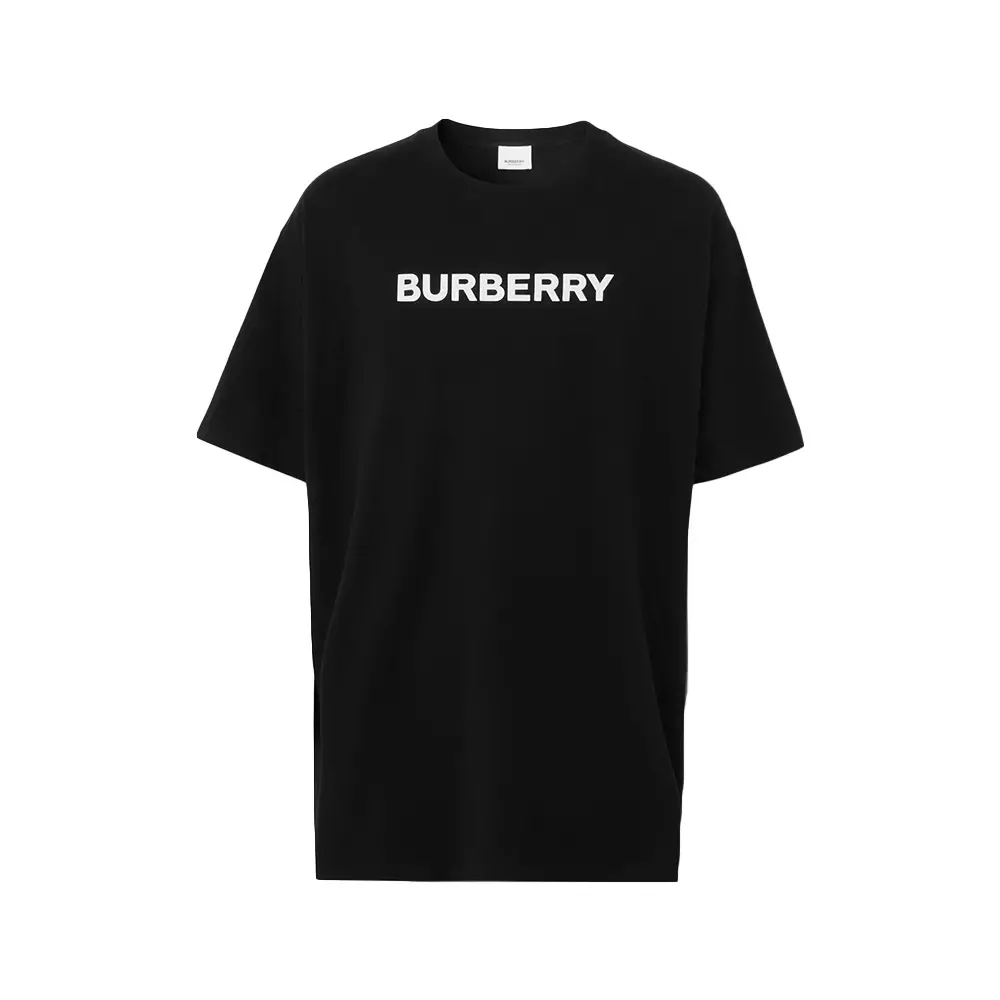 Jual Burberry Burberry Logo Print Cotton Oversized T-Shirt Black ...