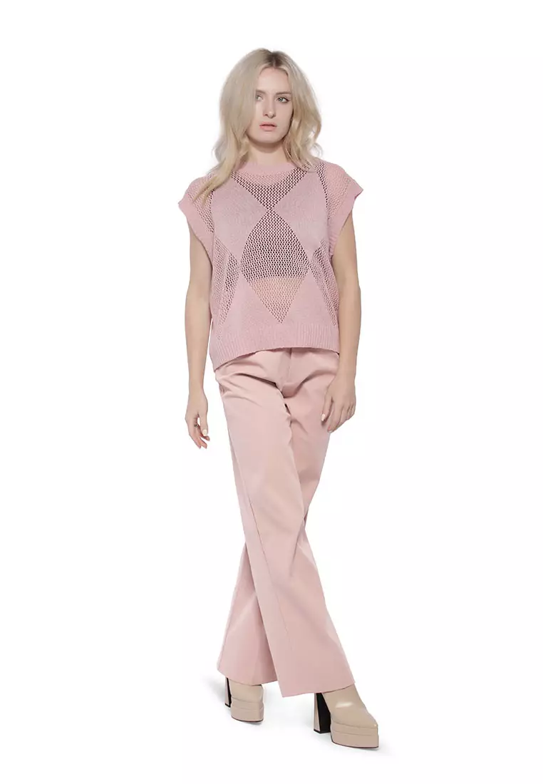 Pink Knitted Sleeveless Top