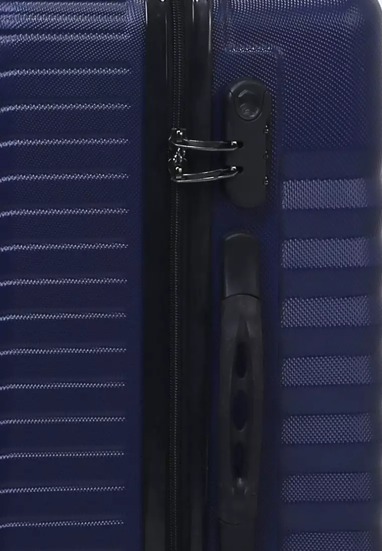 Isvara Tas Koper Hardcase Fiber One Set Unisex Large Compartment Suitcase Code Lock System Material ABS+PVC Coated ORIGINAL - Blue