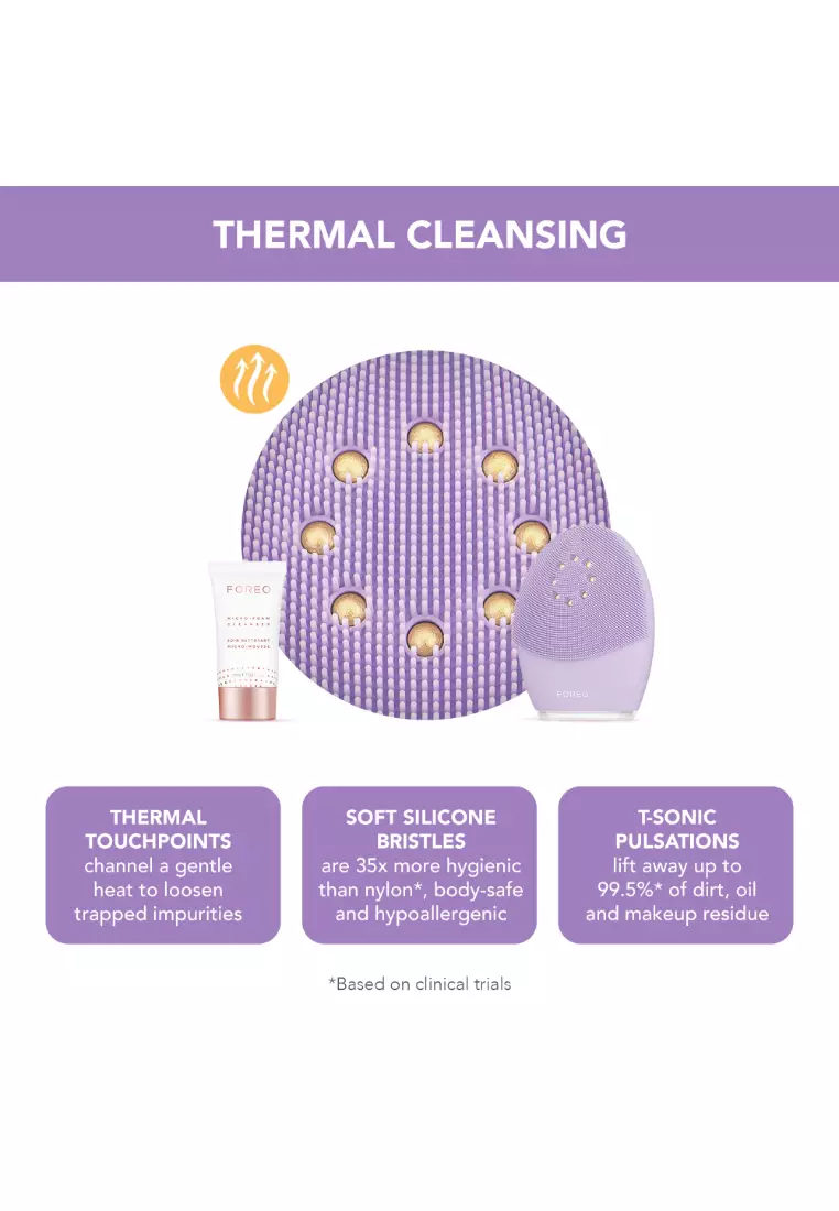 FOREO LUNA 3 plus for Sensitive Skin Thermo-Facial Cleansing and Microcurrent Toning Device, Rechargeable [2-Year Warranty, App Connected]
