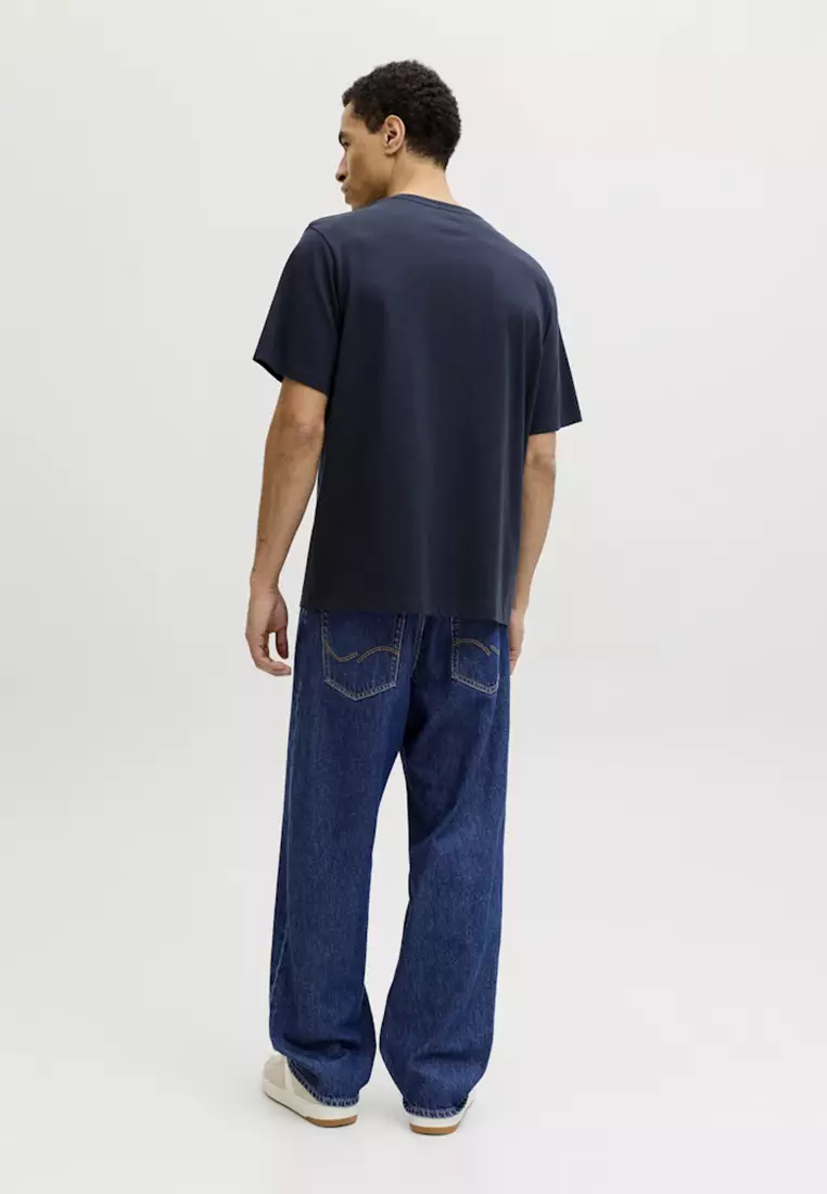 Short Sleeve Denim Crew Neck Tee