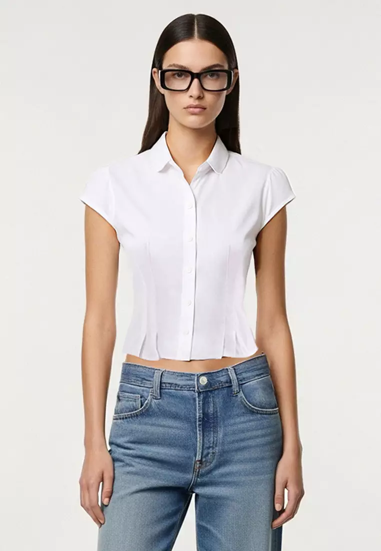 White Fitted Poplin Shirt Shirt Twoss25Go00168