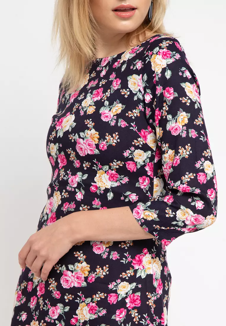 Sophistix Maddie Dress In Navy Print