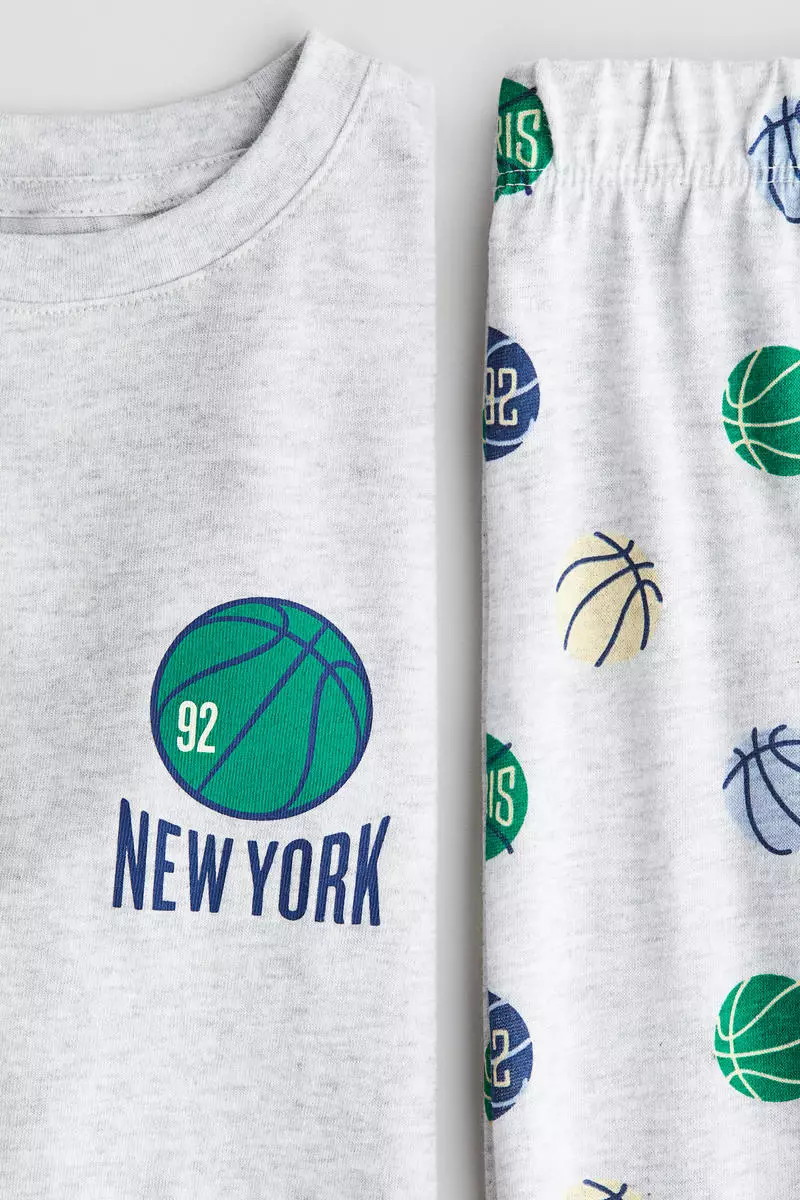 Patterned jersey pyjamas