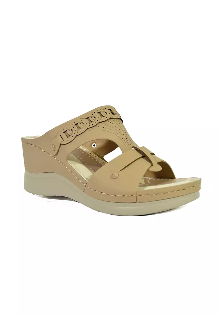 Women's Wedge Sandals LX 27413 Taupe C56
