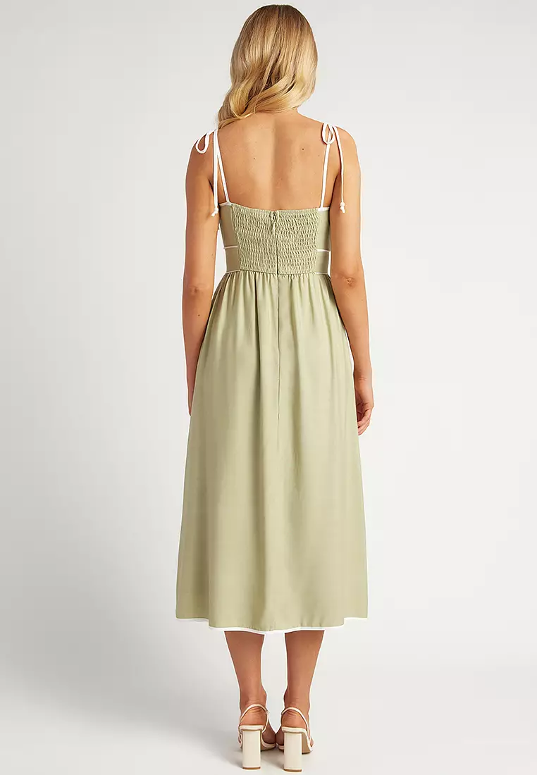 Shirred Detail Long Dress