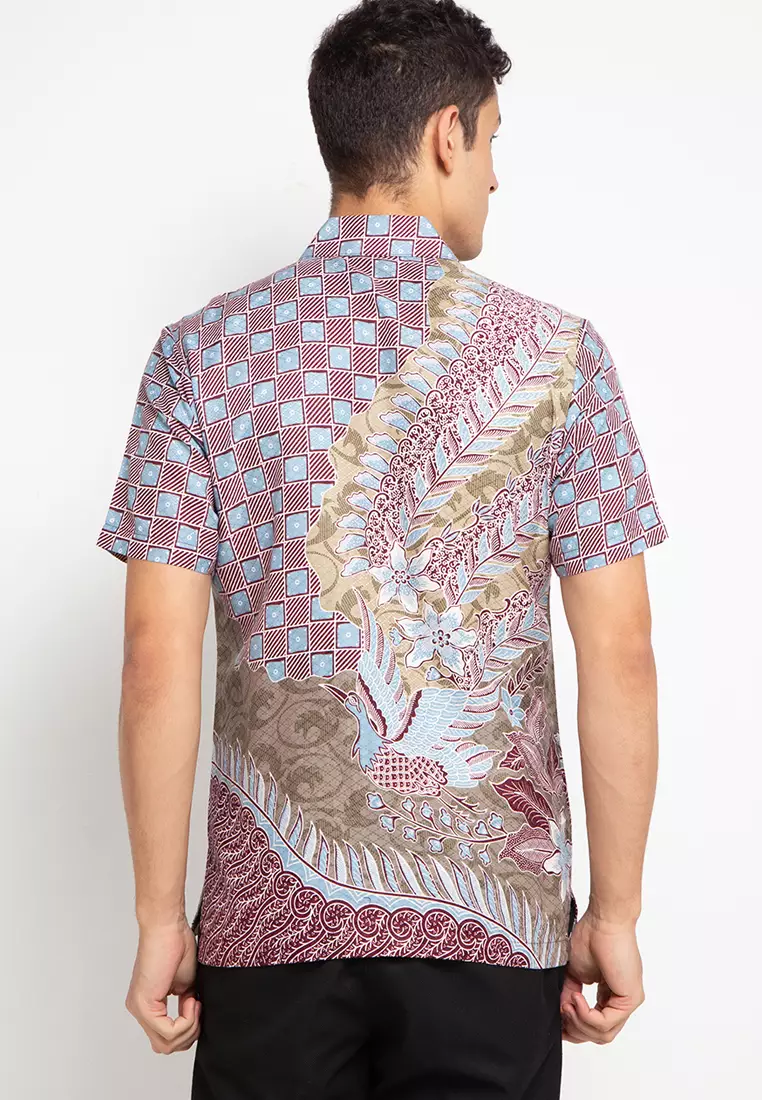 Kemeja Batik Pria - Bhatara Batik Orlando- Atasan Kemeja Batik Lengan Pendek