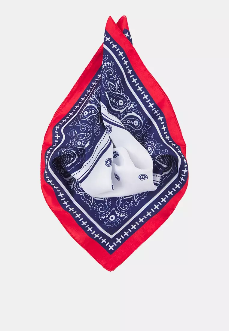 Navy Blue Patterned 50*50cm 2-Pack Scarf Accessory Twoss25Fu00000