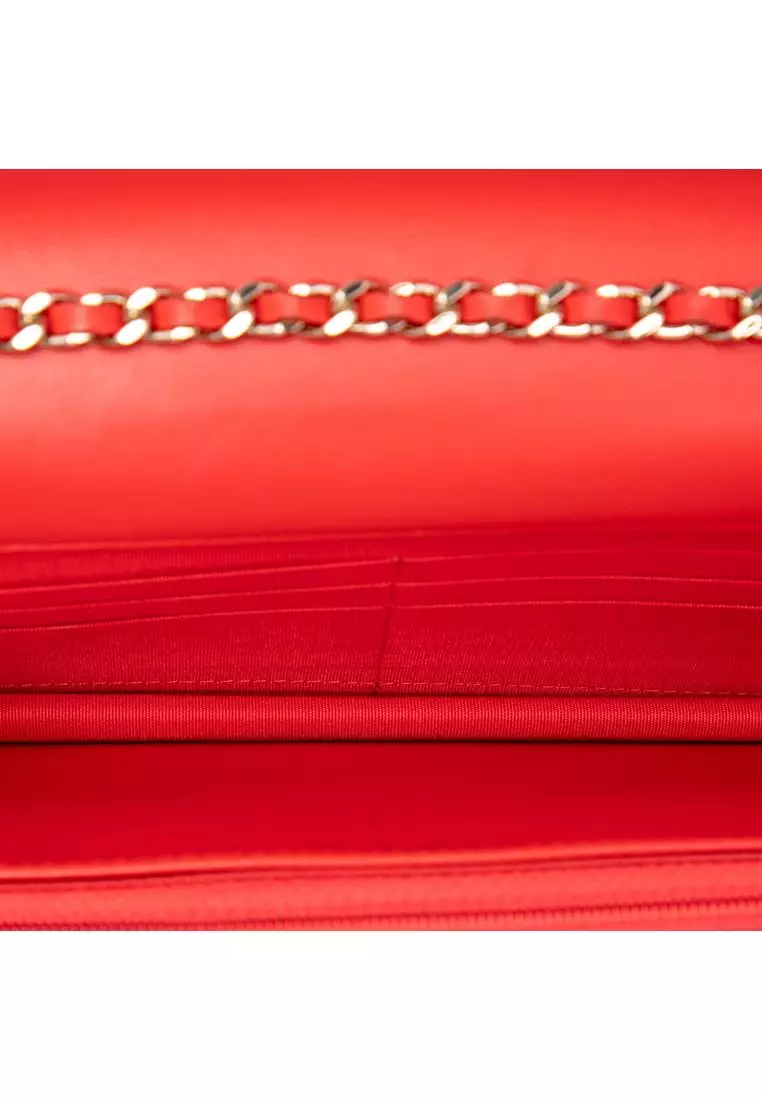 Pre-Loved Chanel Chevron Lambskin Trendy Cc Chain Wallet On Chain