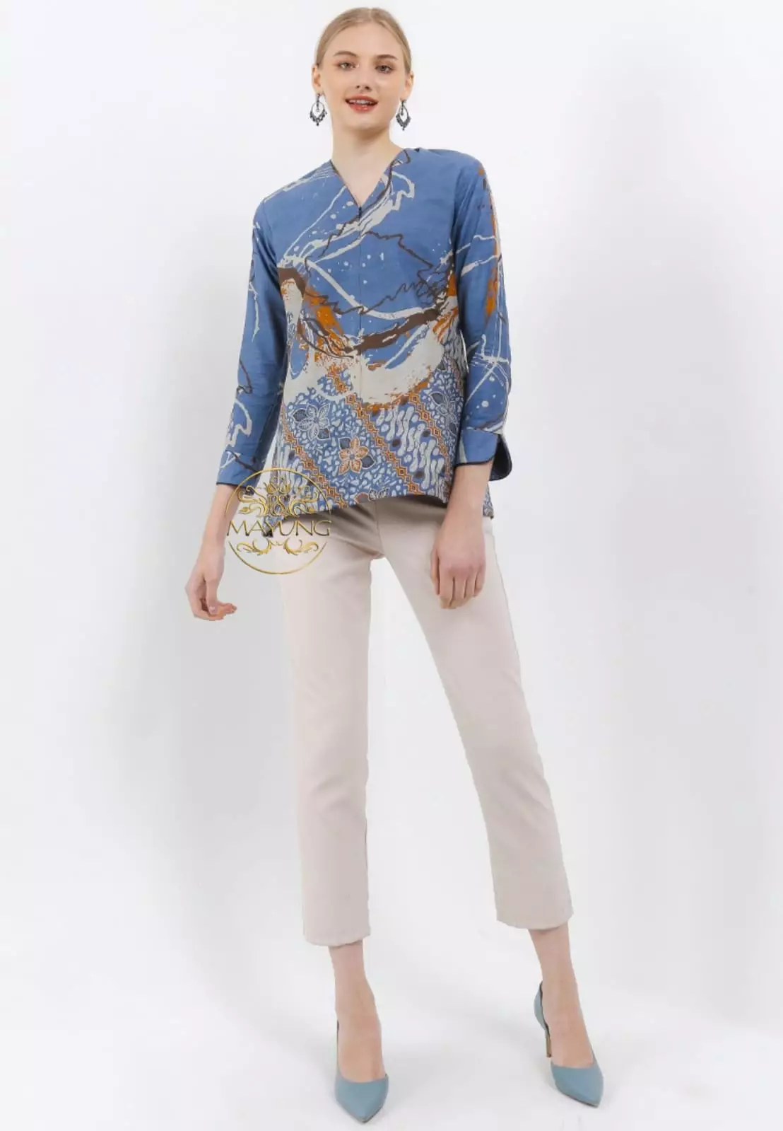 Blouse Batik Dwipangga Blu Premium Slimfit Modern
