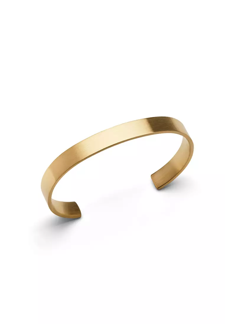 Line Cuff Brushed Gold 7mm - Unisex Bracelet for women and men stainless steel Bracelet DW Official Authentic Original gelang tangan perempuan lelaki DW