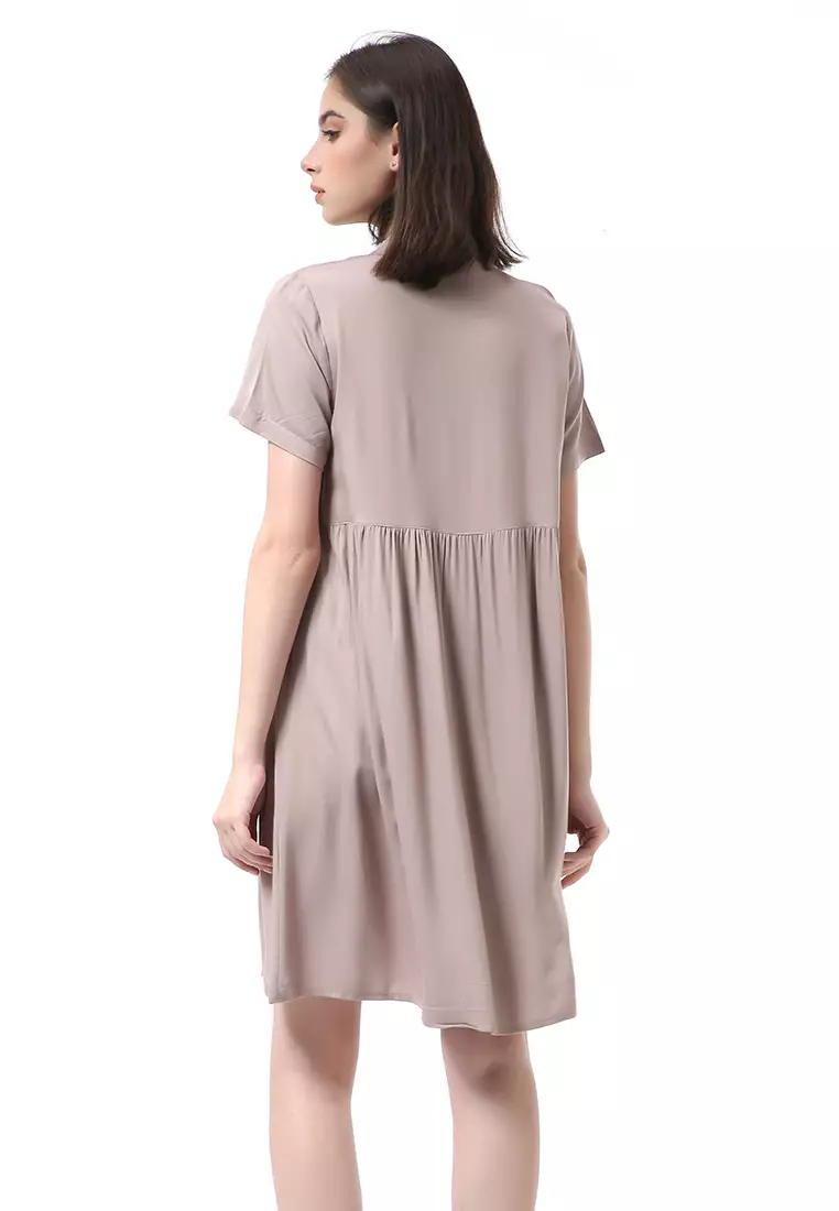 Rachel Dress Wanita Lengan Pendek Full Kancing Stylish Material Cotton ORIGINAL - Milo