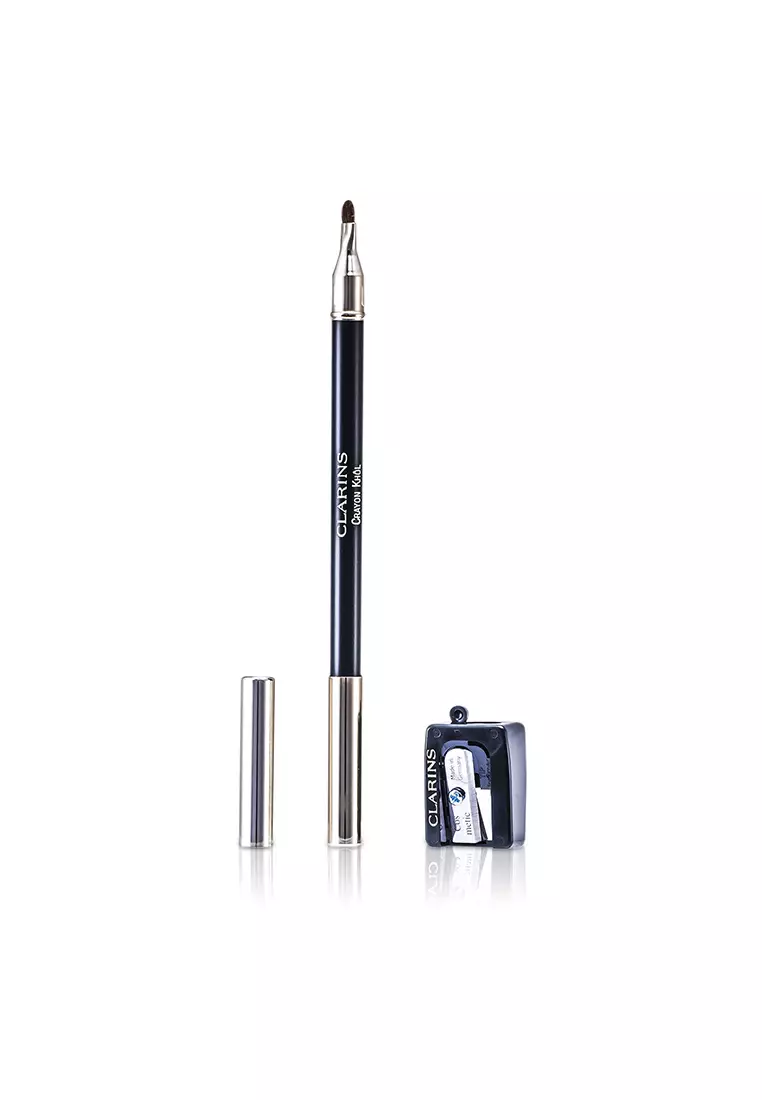 CLARINS - Long Lasting Eye Pencil with Brush - # 01 Carbon Black (With Sharpener) 1.05g/0.037oz