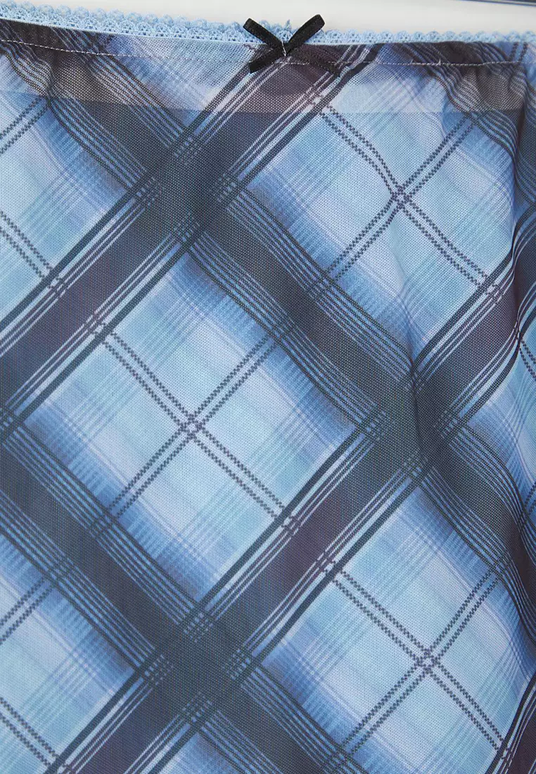 Teen Plaid Patterned Knitted Plus Size Skirt