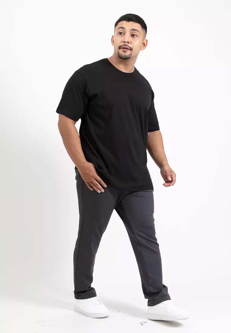 Forest Plus Size T Shirt Men 100% Cotton Soft Unisex Round Neck Big Size Plain Tee | PL23585-01Black