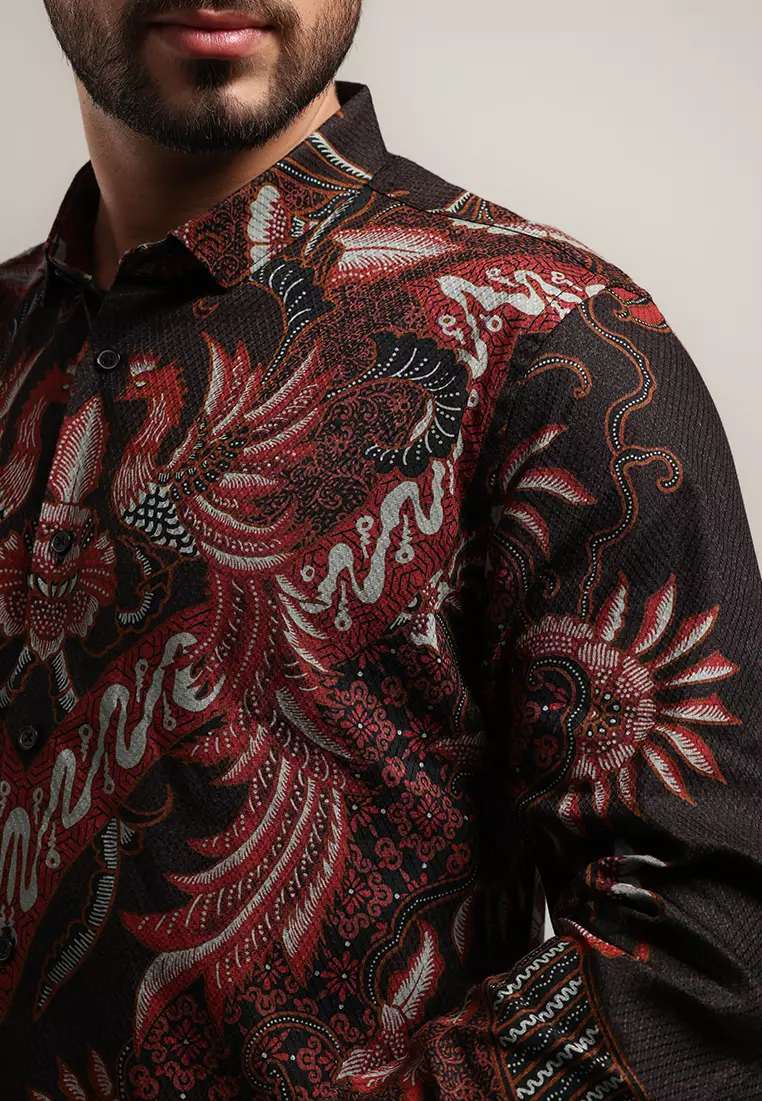 MOC Kemeja Batik Lengan Panjang Pria APHI-BLACK
