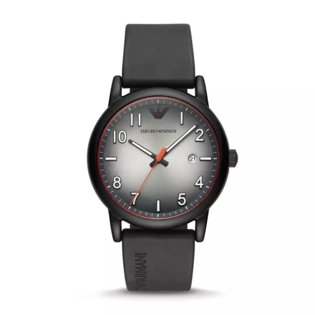 Emporio Armani Luigi Three-Hand Black Rubber - Jam Pria - AR11176