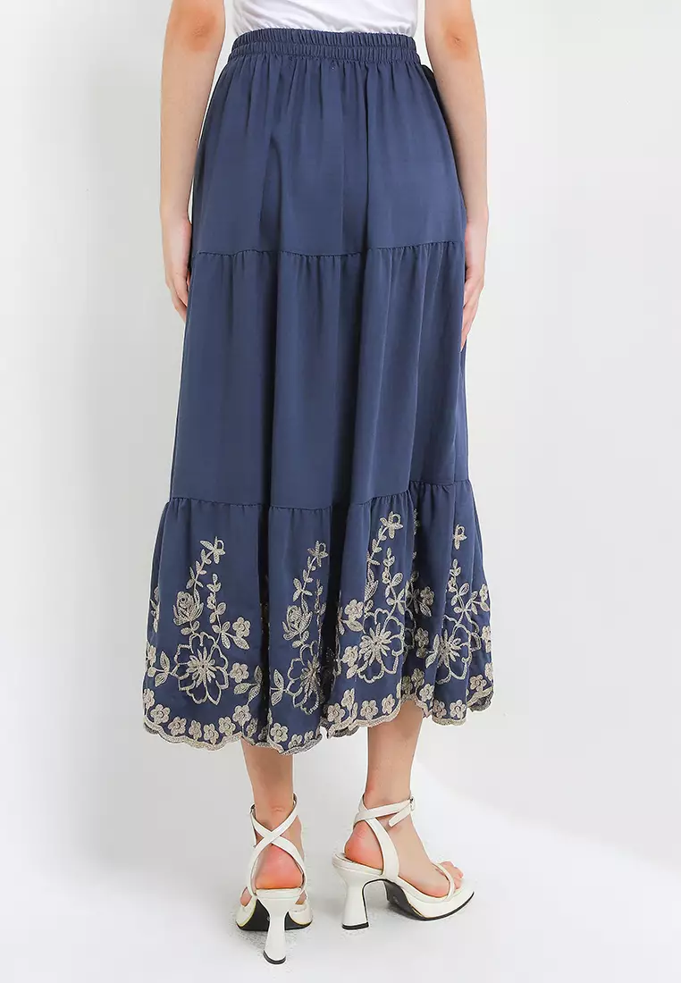 ONLTULUM EMB MAXI SKIRT WVN