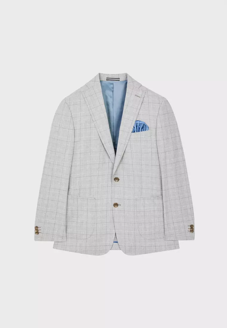 Light Grey Check Slim Suit