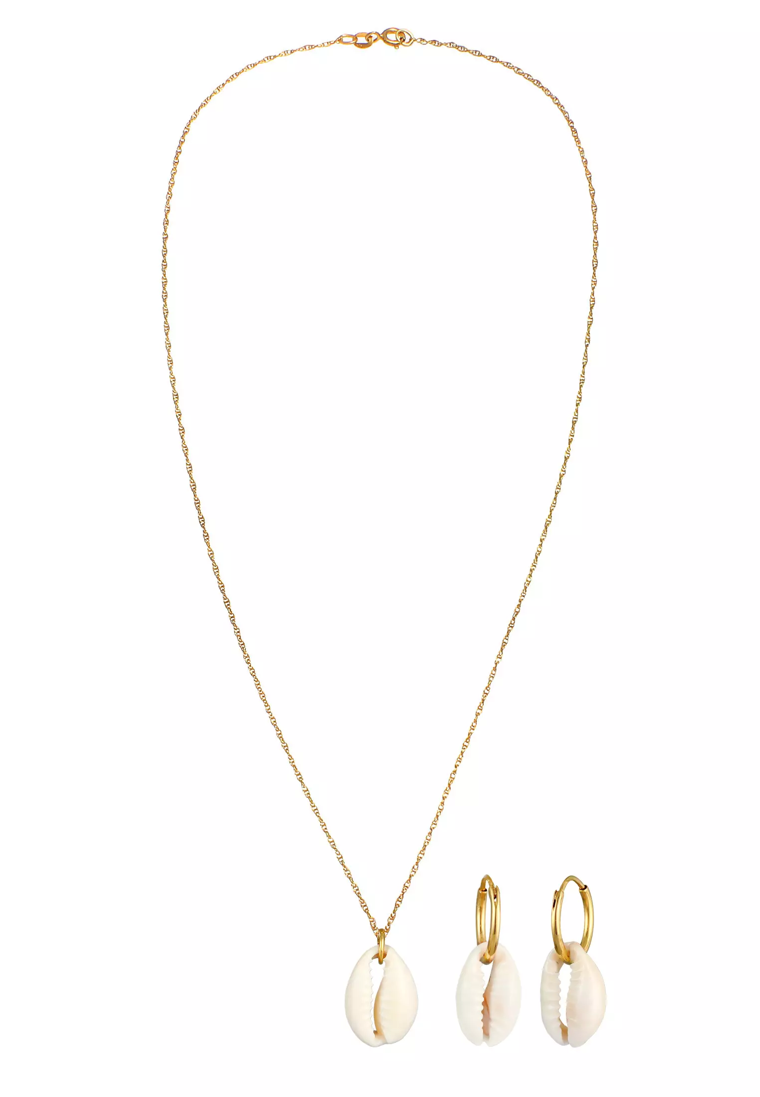 Jewelry Set Kauri Shell Set Ear Hanger Trend Gold Plated