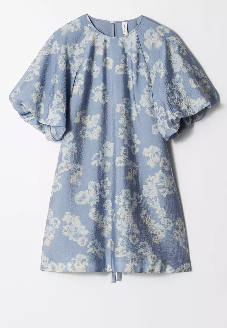 Puff-Sleeve Mini Dress