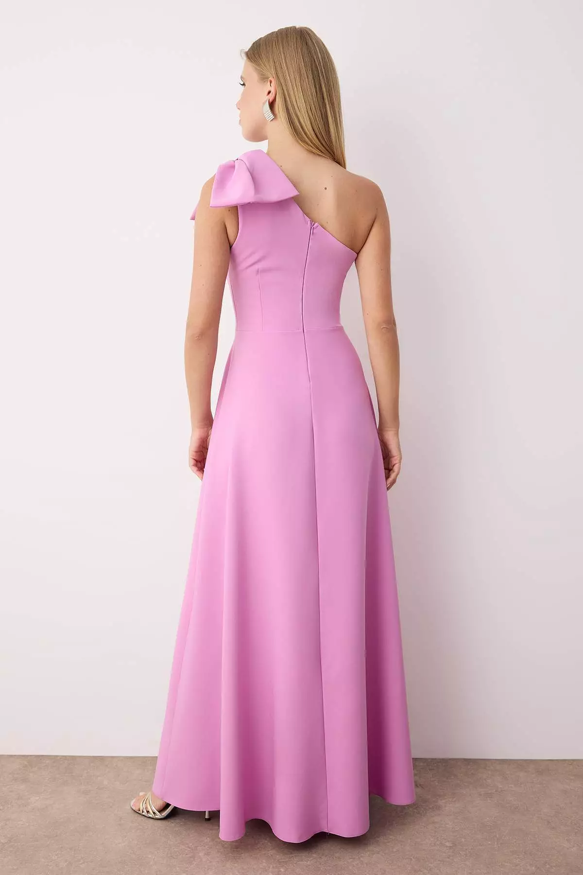 Pink A Line Stylish Evening Dress