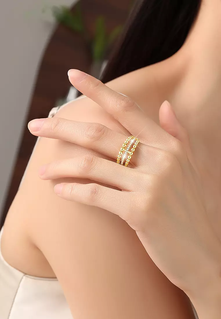 Cincin Wanita Titanium Korea Elegan Perhiasan Cewek Berlian Rings Original