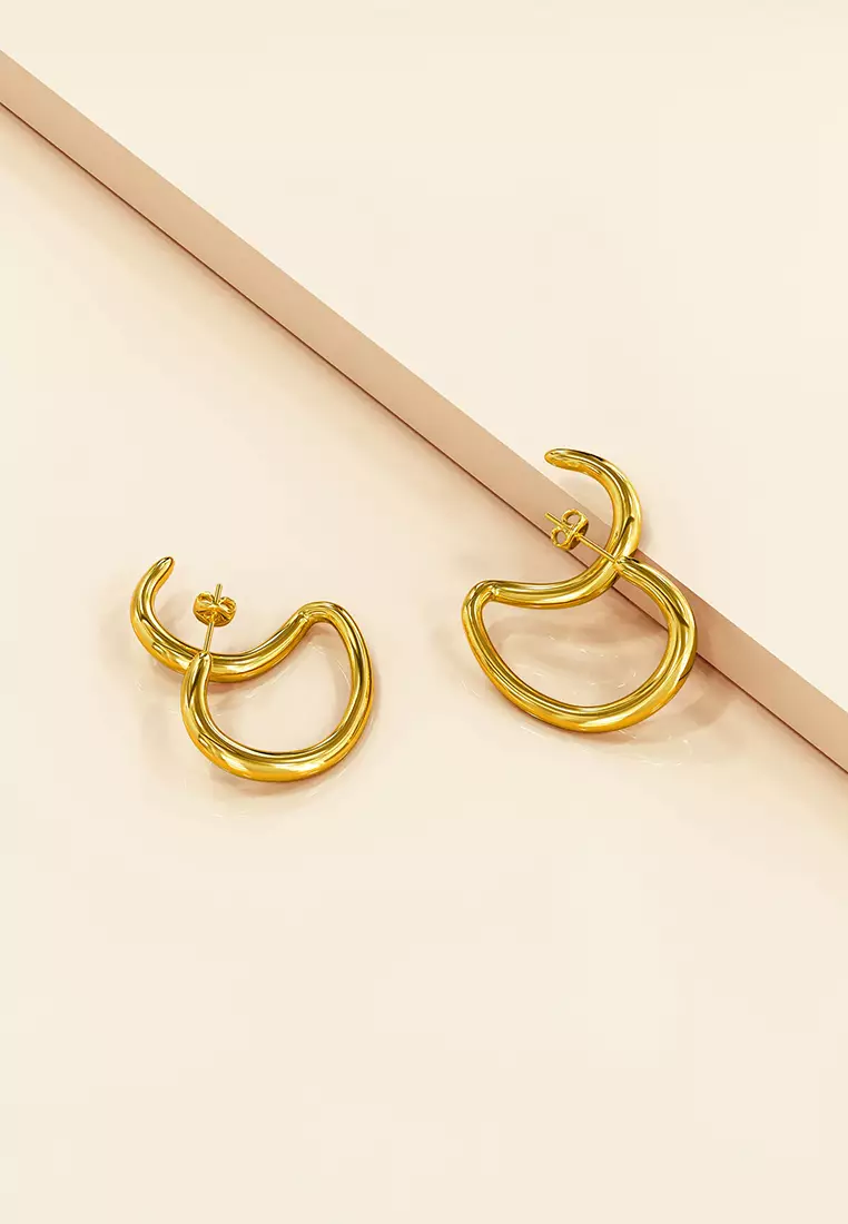 Double The Fun Gold Hoop Earrings