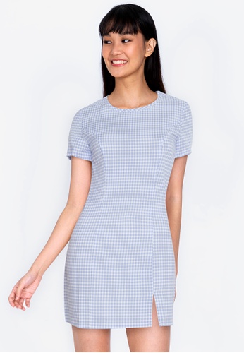 Buy Zalora Basics Split Hem Gingham Dress 2021 Online Zalora Singapore