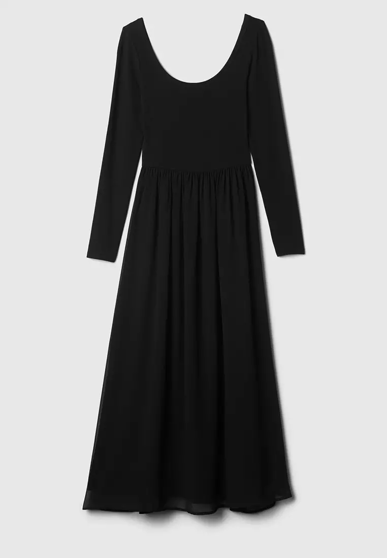 Buy GAP Mixed Media Sheer Maxi Dress Online | ZALORA Malaysia