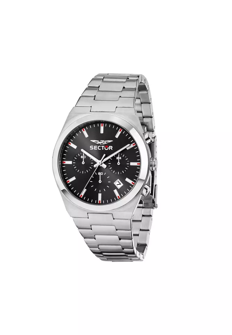 【2 Years Warranty】Sector C300 Black 42mm Men's Quartz Watch with Steel Strap R3273301001