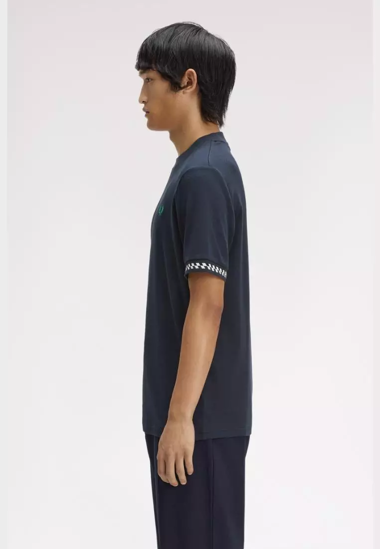 Fred Perry M2477 Jacquard Cuff T-Shirt (Navy)