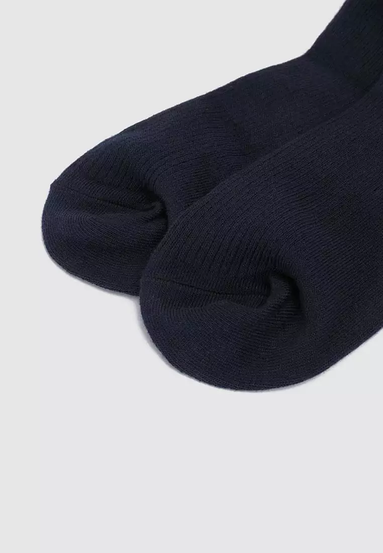 Plaid Ruffle Cuff Textured Knit Cotton Sock
