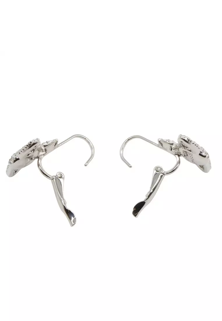 Pre-Loved Vivienne Westwood Grace Bass Relief Earrings earrings Brass Silver