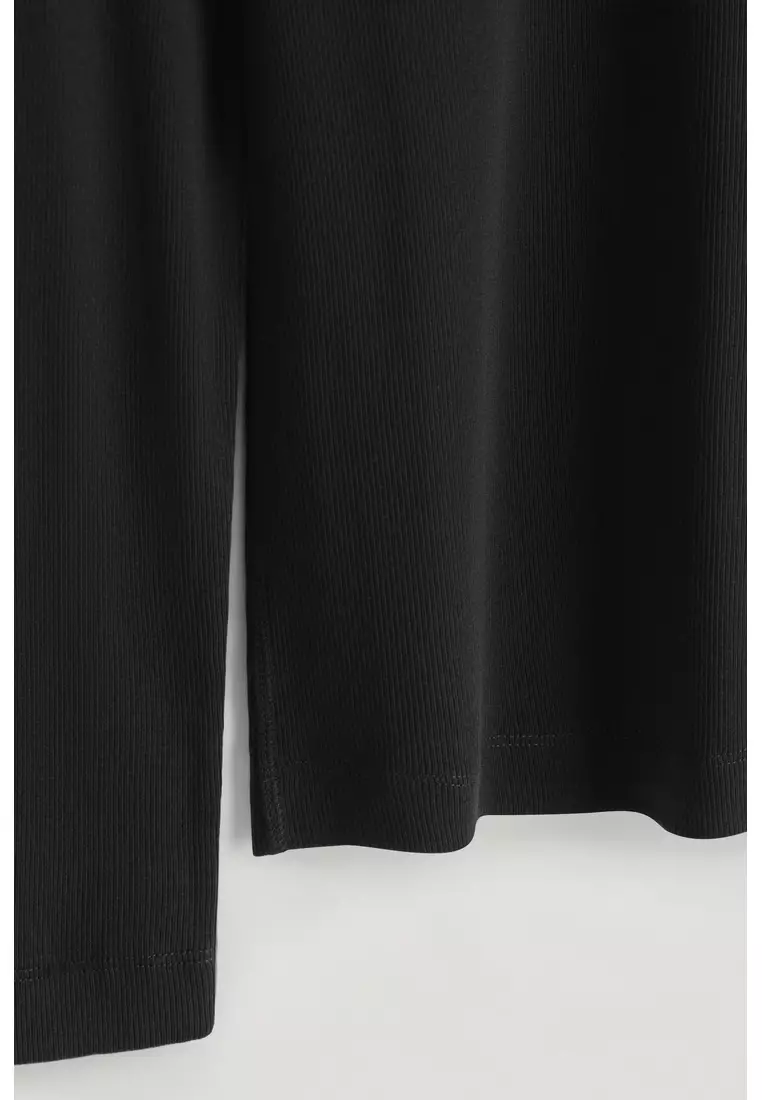 RIBBED JERSEY LONG-SLEEVED TOP