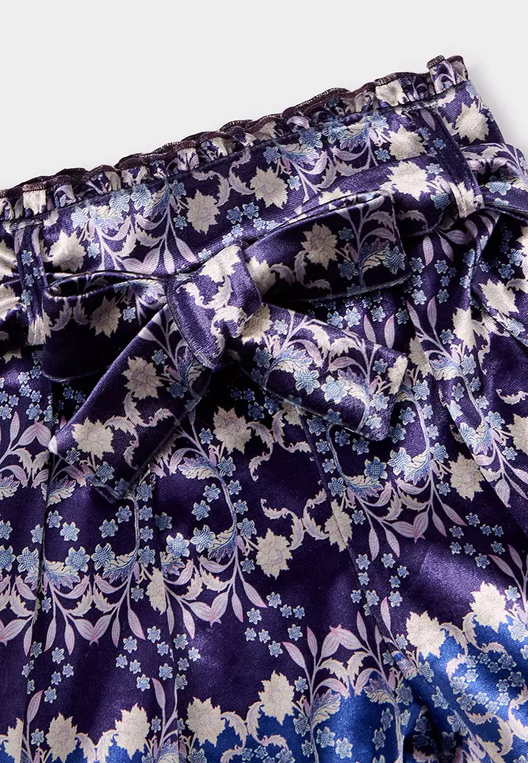 Samira 印花天鵝絨裙褲