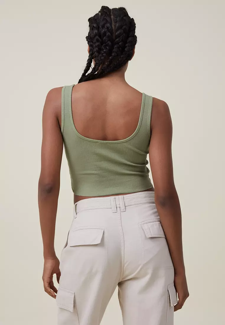 The One Organic Rib Crop Tank Top