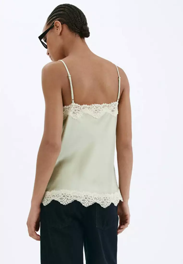 Lace Detail Satin Top