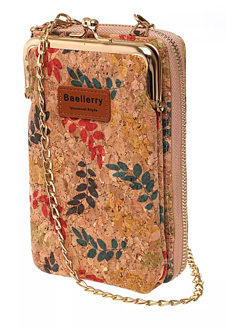 Tas Selempang Wanita Leaf Motive Dompet Sling Bag Multifungsi Many Slot Material Kulit Leather ORIGINAL