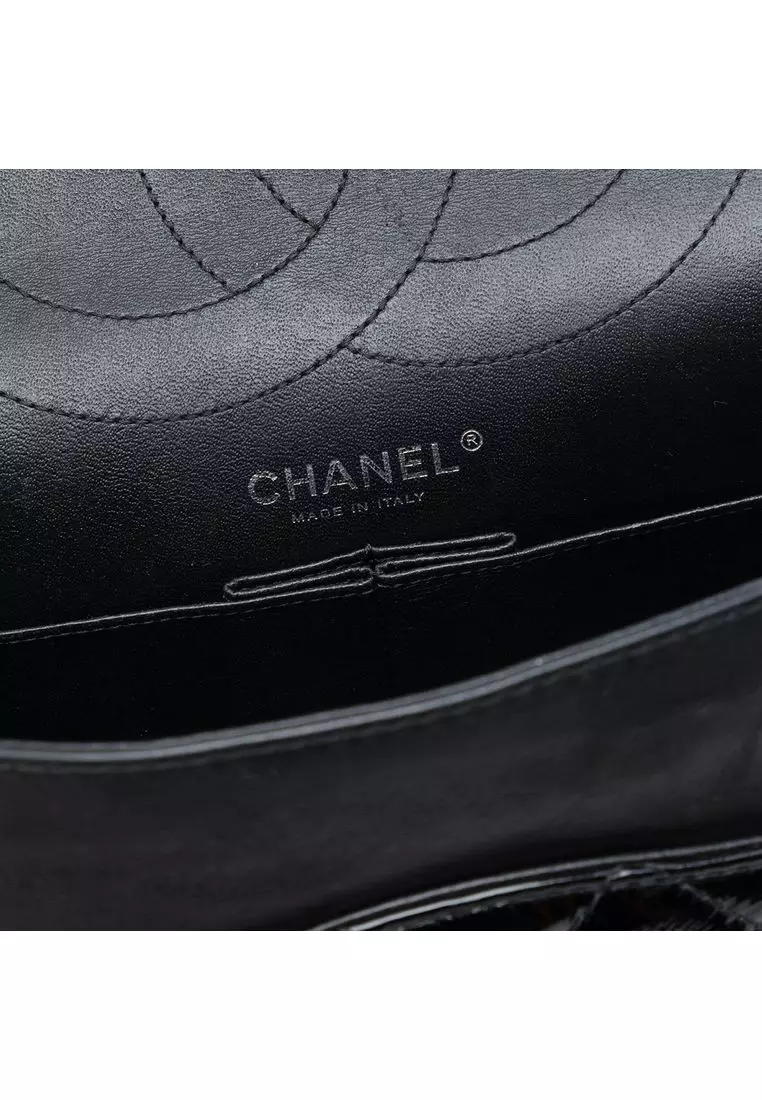 Pre-Loved Chanel Quilted Crinkled Patent Reissue 2.55 Double Flap 227