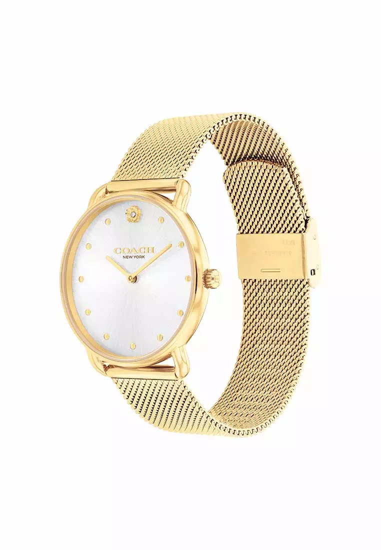 Elliot Women's Watch Ionic Plated Thin Gold Steel Strap - White Dial 14504208