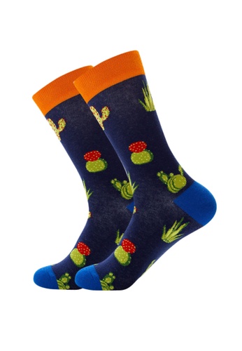Kings Collection blue Cactus Pattern Cozy Socks (One Size) HS202012 A1754AAFEA82EFGS_1