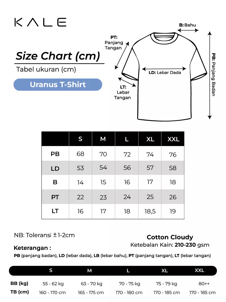 Kale Uranus Navy / Cotton Cloudy / Kaos Boxy Fit / Kaos Korea / Atasan Kaos Pria / Kaos Basic Pria