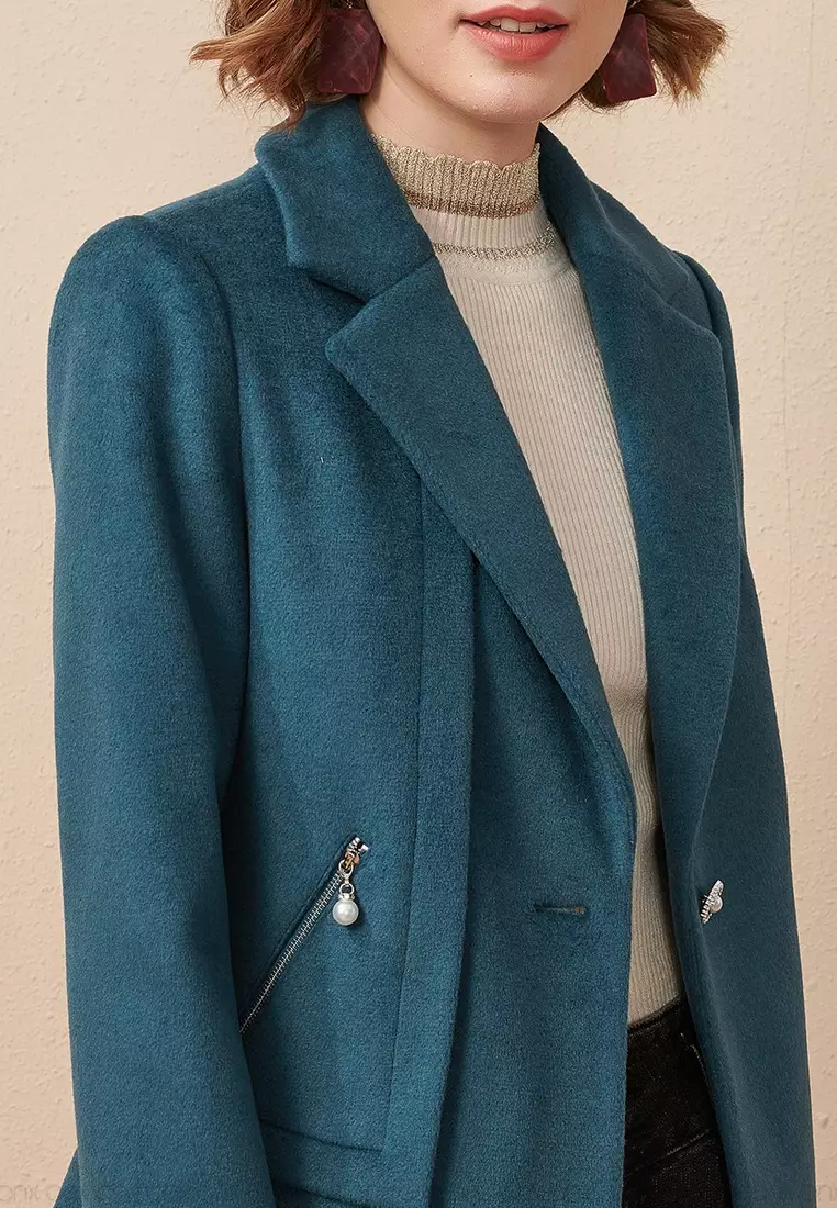 Temperament Suit Collar Warm Woolen Coat