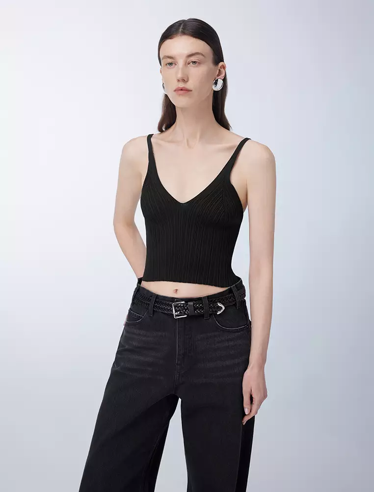 Jnby Fitted Short Knit Vest