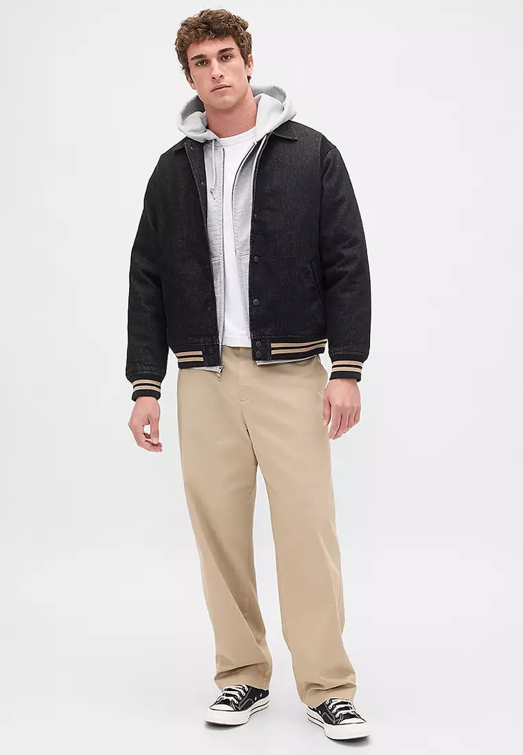 Oversized Varsity Denim Jacket