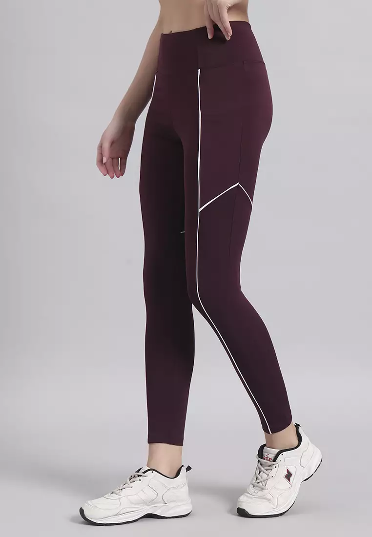 Womens Wine Active Premium Training/Workout Leggings