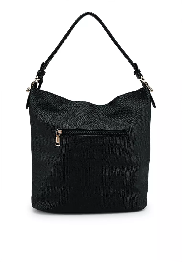 Duo-Texture Convertible Hobo Bag